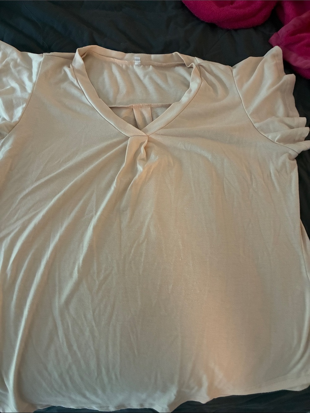 Classic Cream V-Neck Women’s Top
